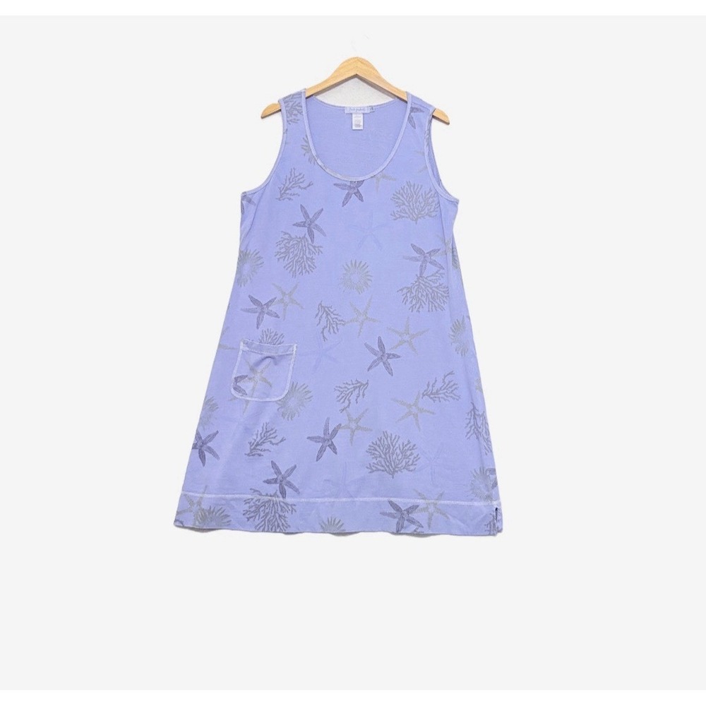 Fresh Produce Dress Size 2X Starfish Purple 100% Cotton Made in USA Beach Vacay